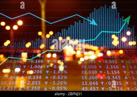 Stock exchange quotes on blurred background Stock Photo
