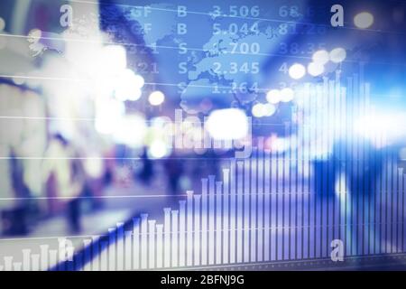 Stock exchange quotes on blurred background Stock Photo