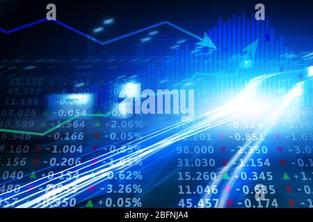 Stock exchange quotes on blurred background Stock Photo