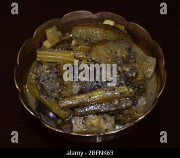 Sukto or Shukto is traditional Bengali food or dish or authentic cuisine which is sweet and bitter in taste.  Indian dish, Indian cuisine Stock Photo