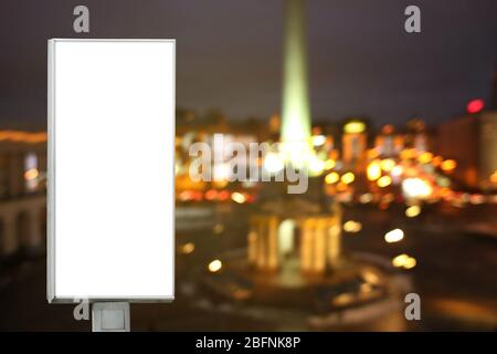 Mockup of billboard and cityscape on background Stock Photo