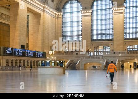 Grand Central is nearly empty due to the COVID-19 pandemic, April 2020, New York City, USA Stock Photo