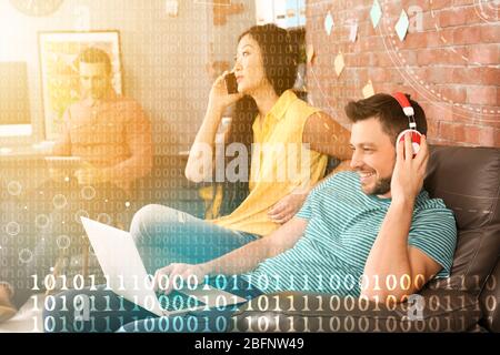 Program development concept. Young people resting in office Stock Photo