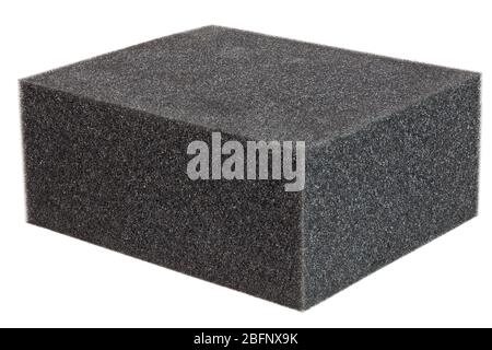 a box of flat black foam rubber sponge texture and background Stock Photo