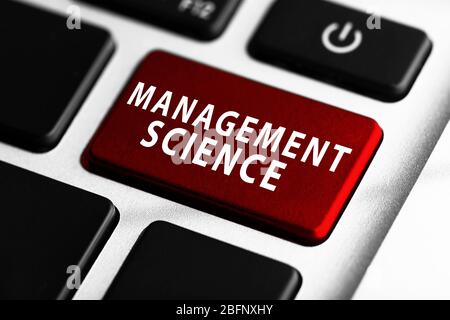 MANAGEMENT SCIENCE button on keyboard, closeup Stock Photo