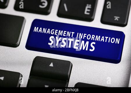 MANAGEMENT INFORMATION SYSTEMS button on keyboard, closeup Stock Photo