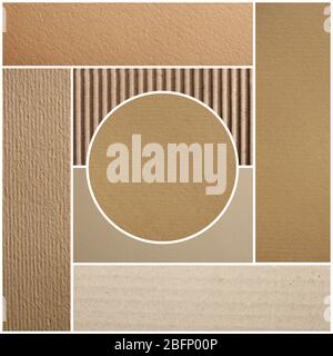 Set of different textured recycled materials as background Stock Photo