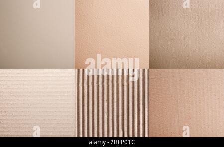 Set of different textured recycled materials as background Stock Photo