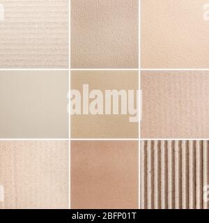 Set of different textured recycled materials as background Stock Photo