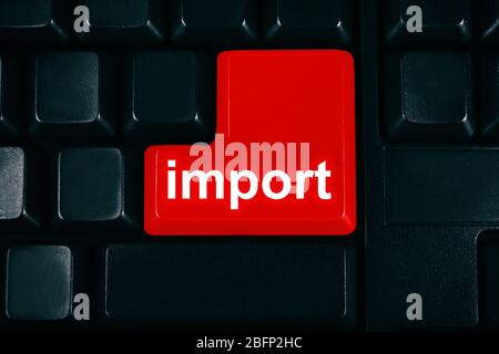 Close up of Import keyboard button Stock Photo