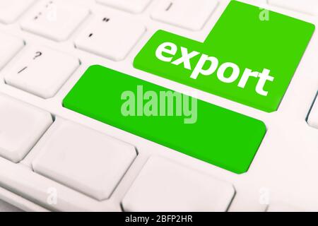 Close up of Export keyboard button Stock Photo