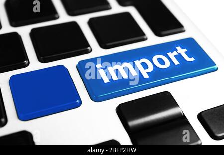 Close up of Import keyboard button Stock Photo