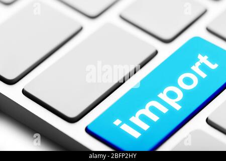 Close up of Import keyboard button Stock Photo