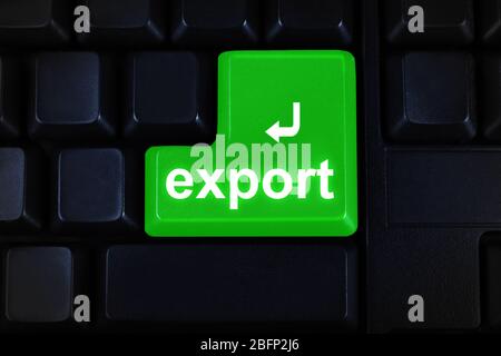 Close up of Export keyboard button Stock Photo