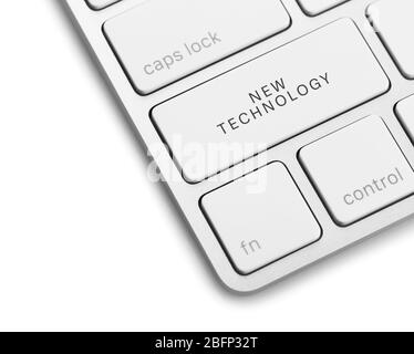 Data concept: computer keyboard with words new technology on button, close up Stock Photo