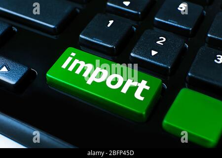 Close up of Import keyboard button Stock Photo