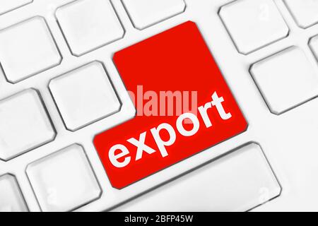 Close up of Export keyboard button Stock Photo