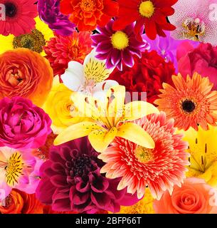 Beautiful flowers background. Floral seamless pattern. Stock Photo