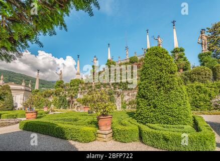 Terraced garden of Palazzo Borromeo at Isola Bella, Lago Maggiore, Piemont, Italy Stock Photo