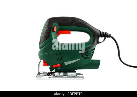 A jigsaw power tool isolated on white background. Stock Photo