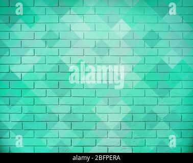 Mint color design of brick wall background Stock Photo