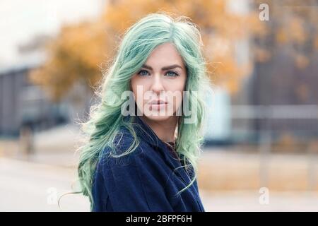 pastel green hair color