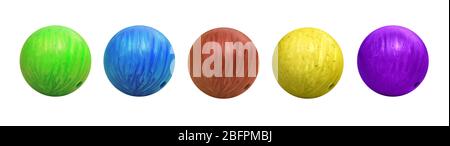 Set of bowling balls on white background Stock Photo