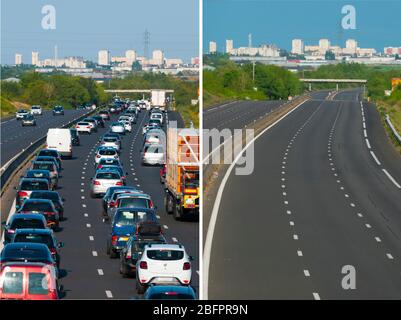 France, Loiret (45), Chaingy to the West of Orléans, Highway A10, on the left on Sunday 25/8/19 during the traffic jam returning from the summer holi Stock Photo