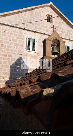 Church 'Gospe od Karmena' (Ladies of Carmen), Rose Village, Lustica peninsula, Kotor Bay, Montenegro, Europe Stock Photo