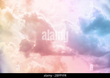 Colorful toned sky with clouds Stock Photo