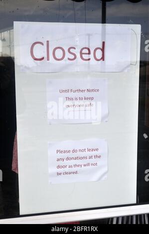 GREYMOUTH, NEW ZEALAND, APRIL 18 2020: Signage shows that a business is closed during the Level 4 Covid 19 lockdown in New Zealand, April 18,  2020 Stock Photo