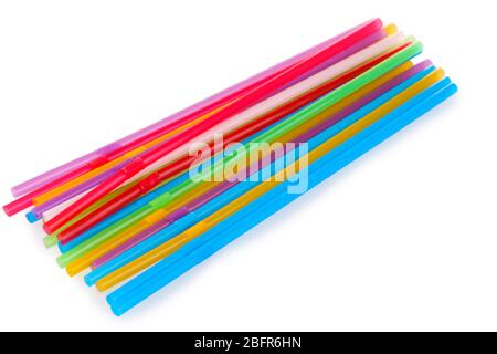 bright straws isolated on white Stock Photo