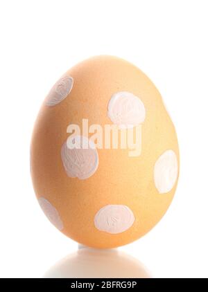Yellow Easter Egg  with white point isolated on white Stock Photo