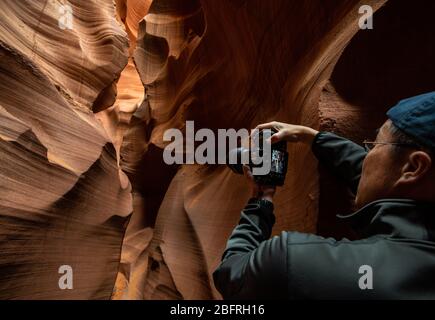 Lower Antelope Canyon in Arizona Stock Photo