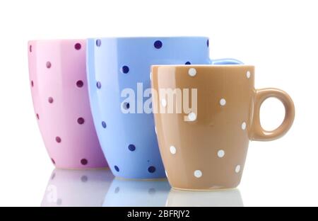 Color cups isolated on white Stock Photo