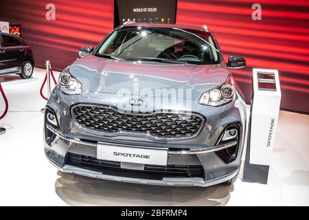 Brussels, Belgium, Jan 2020 Kia Sportage at Brussels Motor Show, Fourth generation, QL, compact SUV built by Kia Motor Corporation Stock Photo