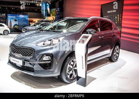 Brussels, Belgium, Jan 2020 Kia Sportage at Brussels Motor Show, Fourth generation, QL, compact SUV built by Kia Motor Corporation Stock Photo