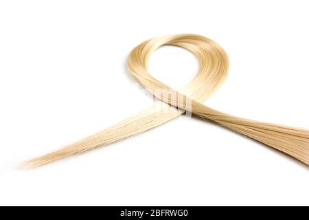 Shiny blond hair isolated on white Stock Photo