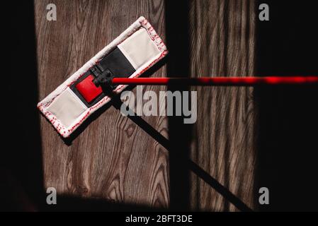 A cloth to wipe the floor on the sun's rays Stock Photo