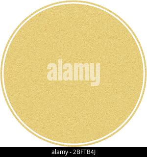 Golden label round circle with glitter texture, isolated on white. EPS 10 Stock Vector