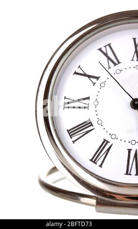Old antiquarian clock isolated on white background Stock Photo - Alamy