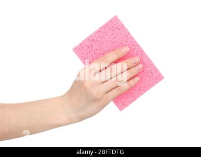 Cellulose sponge isolated on white Stock Photo