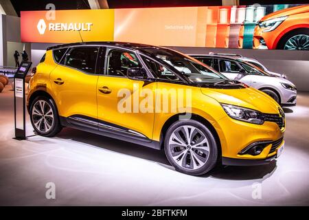 Brussels, Belgium, Jan 2020 Renault Scenic IV, Brussels Motor Show, fourth generation, compact multi-purpose vehicle (MPV) produced by Renault Stock Photo