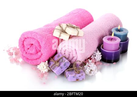 beautiful spa setting isolated on white Stock Photo