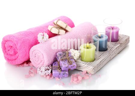 beautiful spa setting isolated on white Stock Photo