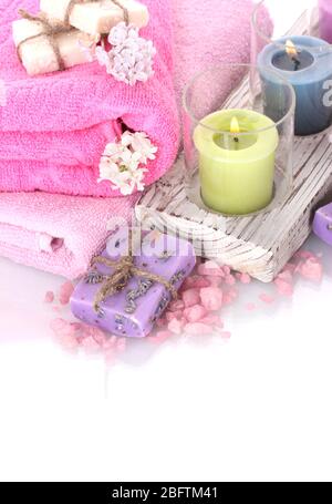 beautiful spa setting isolated on white Stock Photo