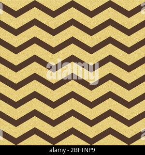 Gold glittering chevron wave seamless pattern. Classic zigzag template. EPS 10 Stock Vector