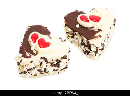 sweet cakes with chocolate  isolated on white Stock Photo