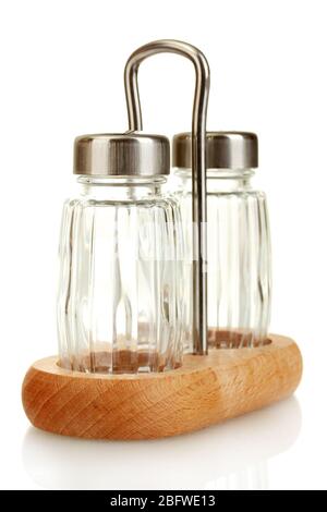 empty salt and pepper mills isolated on white Stock Photo