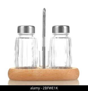 empty salt and pepper mills isolated on white Stock Photo